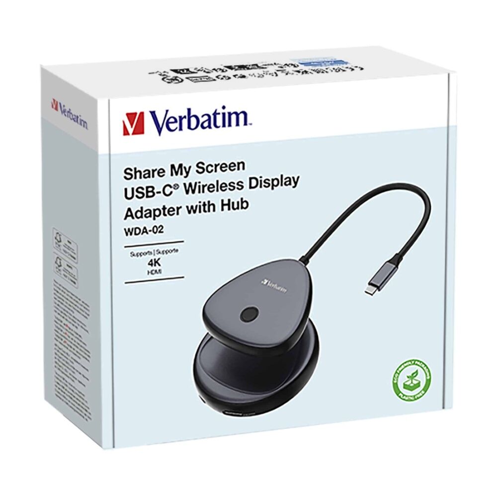 Verbatim 4K Portable USB-C Wireless 30hz HDMI Adapter Universal Compatible — image 4