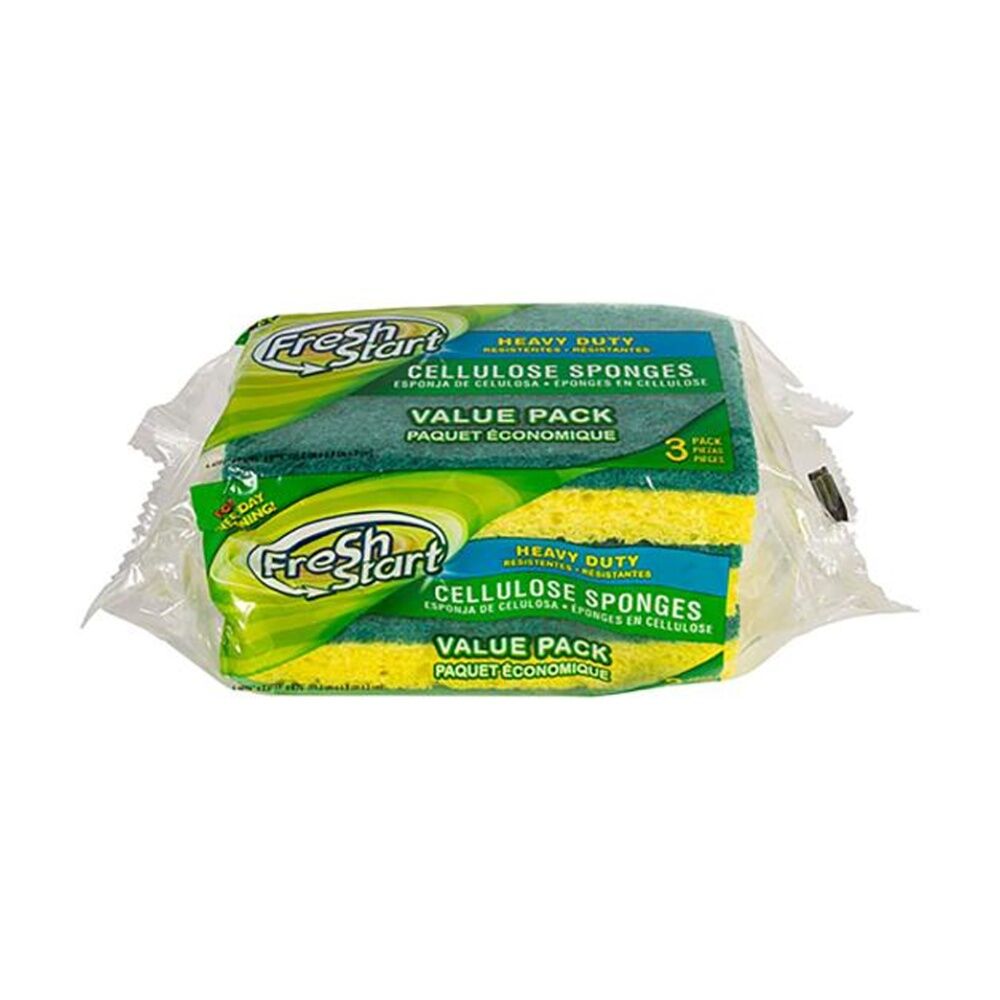 Fresh Start 3pc Fresh Start Heavy Duty Grime-Removing Cleaning Sponges Cellulose (12 Pack) — image 2