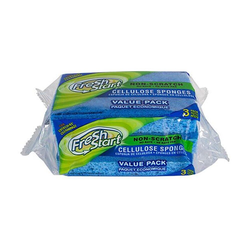 Fresh Start Non Scratch Grime-Removing Cleaning Sponges Dual-Sided (3 Pieces)