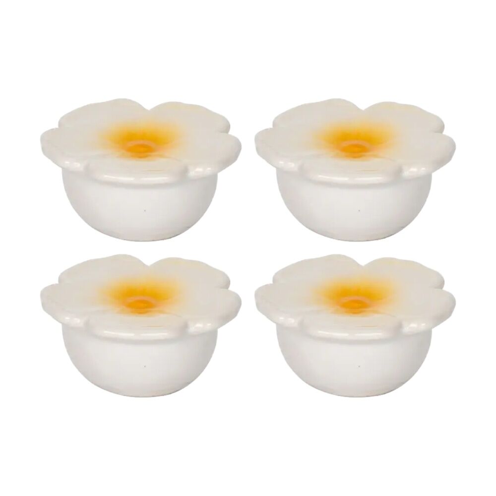 A.Fresco Frangipani Ceramic Decorative Floating Water Feature Pond Ornament (4 Pack)