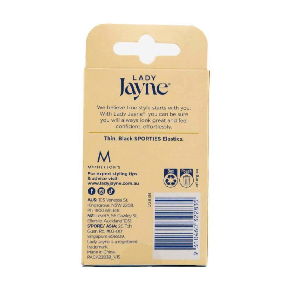 Lady Jayne Elastic Sporties Set Women's Hair Accessories Black (18 Pieces) — image 2