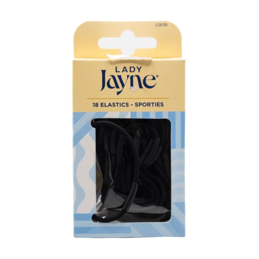 Lady Jayne Elastic Sporties Set Women's Hair Accessories Black (18 Pieces)