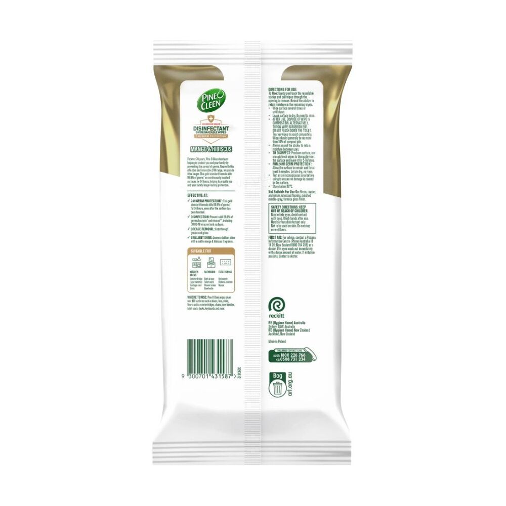 Pine O Cleen Pine O Clean Household Grade Disinfectant Wipes Mango Hibiscus Scent (126 Pieces) — image 2