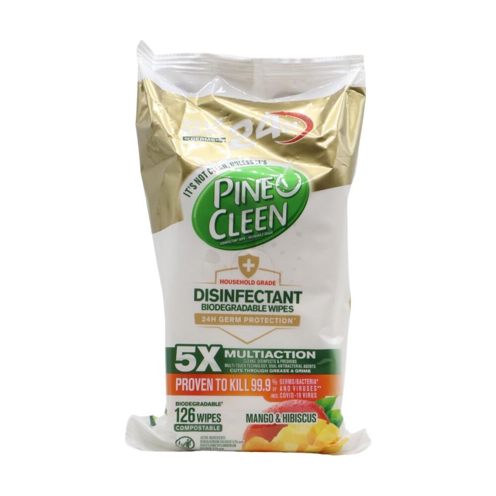 Pine O Cleen Pine O Clean Household Grade Disinfectant Wipes Mango Hibiscus Scent (126 Pieces)
