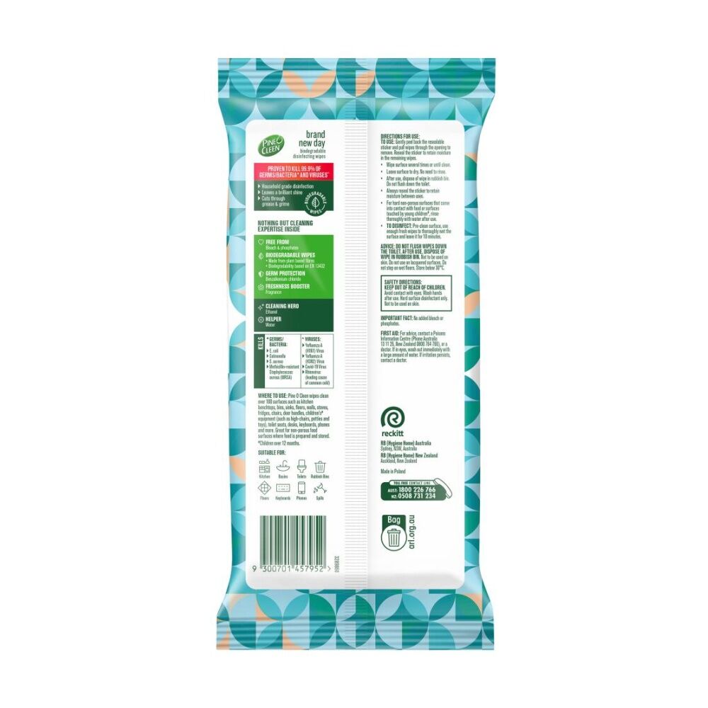 Pine O Cleen 110pc Pine O Cleen Wipes Disinfecting Coconut And Sea Salt Cleaning Pack (4 Pack) — image 3