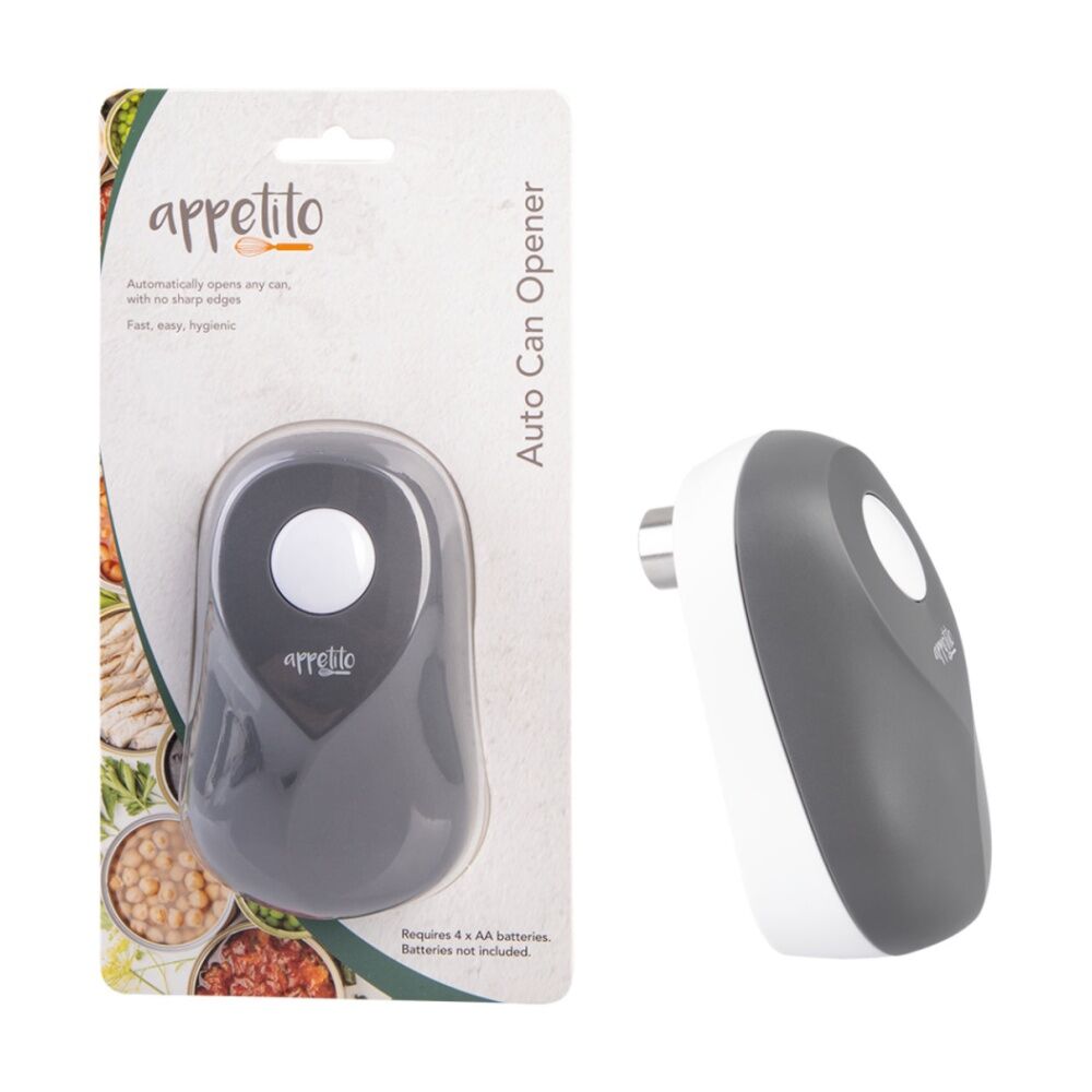 Appetito Auto Safety Can Opener Fast Easy Kitchen Tool Utensil Charcoal/White Appetito — image 2