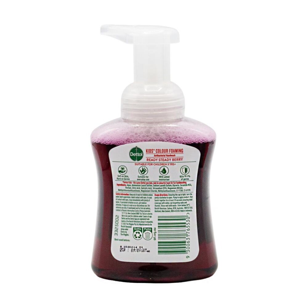 Dettol Handwash Colour Foaming Kids Antibacterial Ready Steady Berry 250mL Dettol — image 2