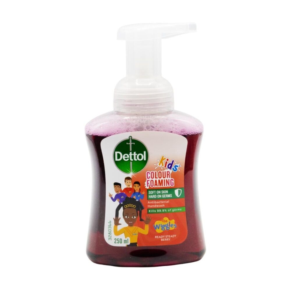 Dettol Handwash Colour Foaming Kids Antibacterial Ready Steady Berry 250mL Dettol