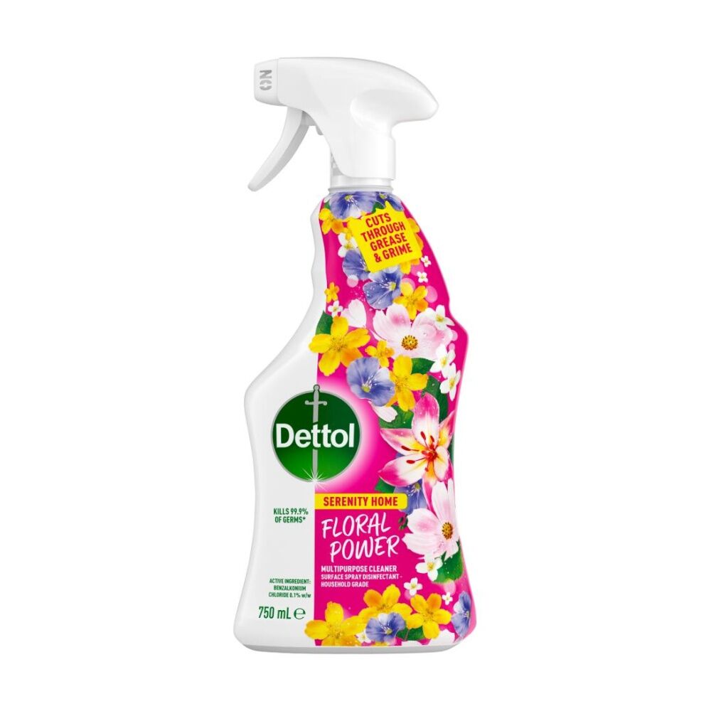 Dettol Multipurpose Cleaner Serenity Home Floral Power Surface Spray 750ml (5 Pack) — image 2