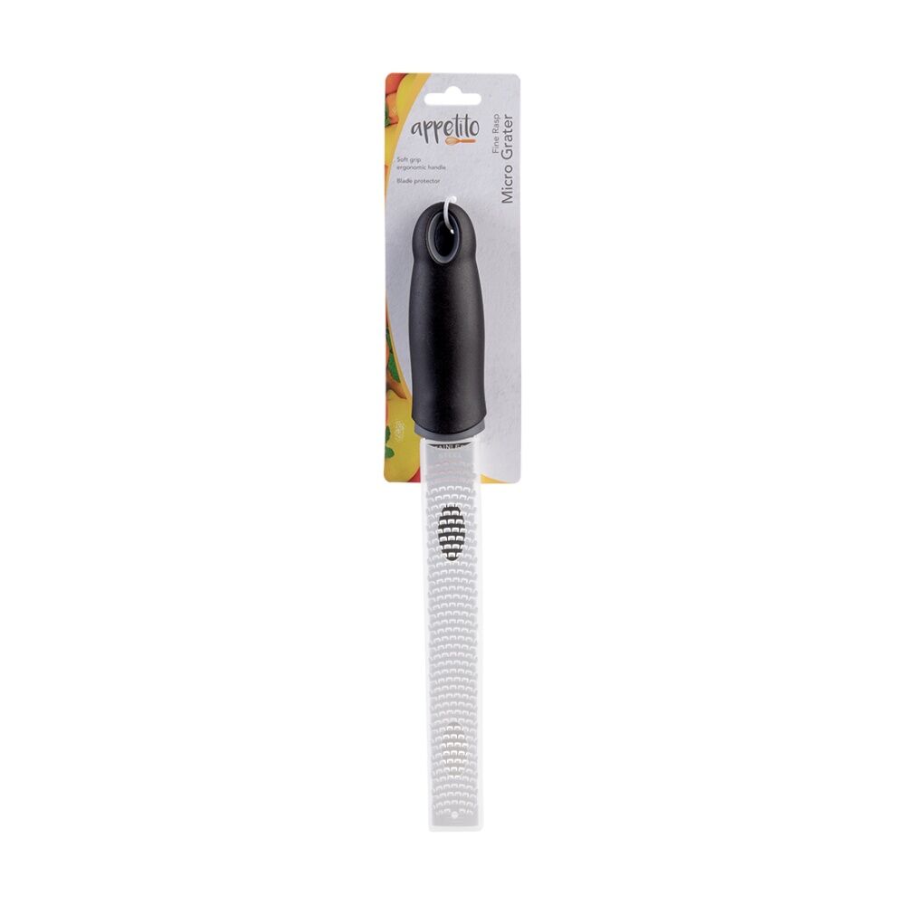 Appetito Stainless Steel Rasp Micro Grater w/ Soft Grip Handle Fine Appetito