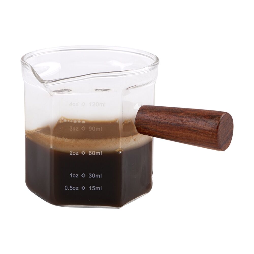 Casabarista Espresso Shot Glass w/ Wooden Handle & Spout 120ml (3 Pack) — image 6
