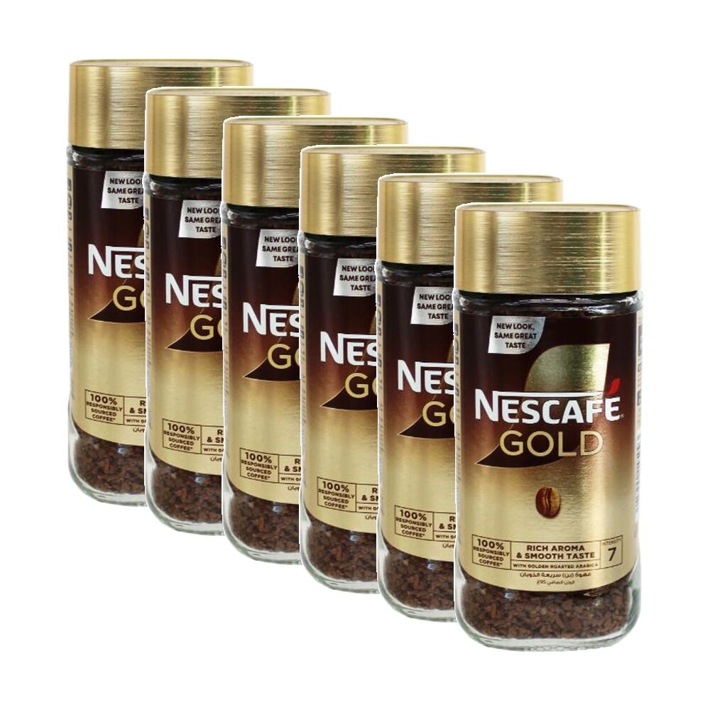 Nescafe Jar Gold Dark Roast Intense Strong Instant Coffee 95g (6 Pack)