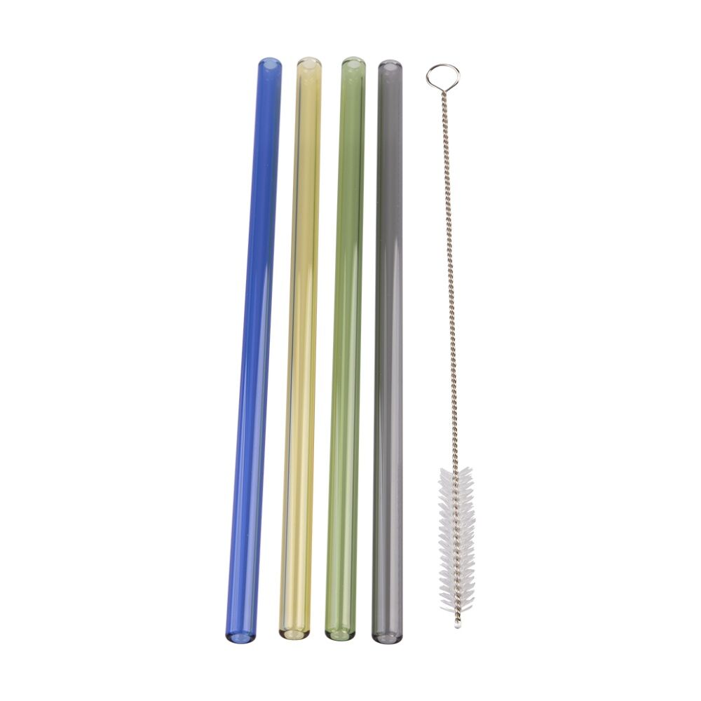 Appetito 4pc Appetito Borosilicate Glass Straw Set Straight 20cm Multi-Coloured (6 Pack) — image 5