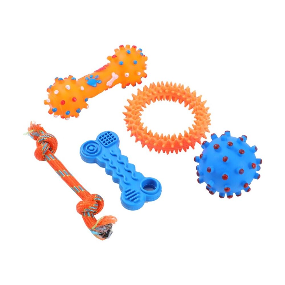 Paws and Claws Puppy Pack TPR Rope Toy Set Puppies/Small Dogs Multicoloured (5 Pieces) — image 2