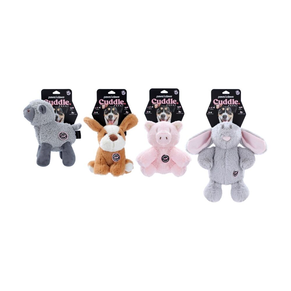 Paws and Claws Assorted Cuddle Buddy Animals 23cm Plush Squeaky Dog Pet Toy — image 2