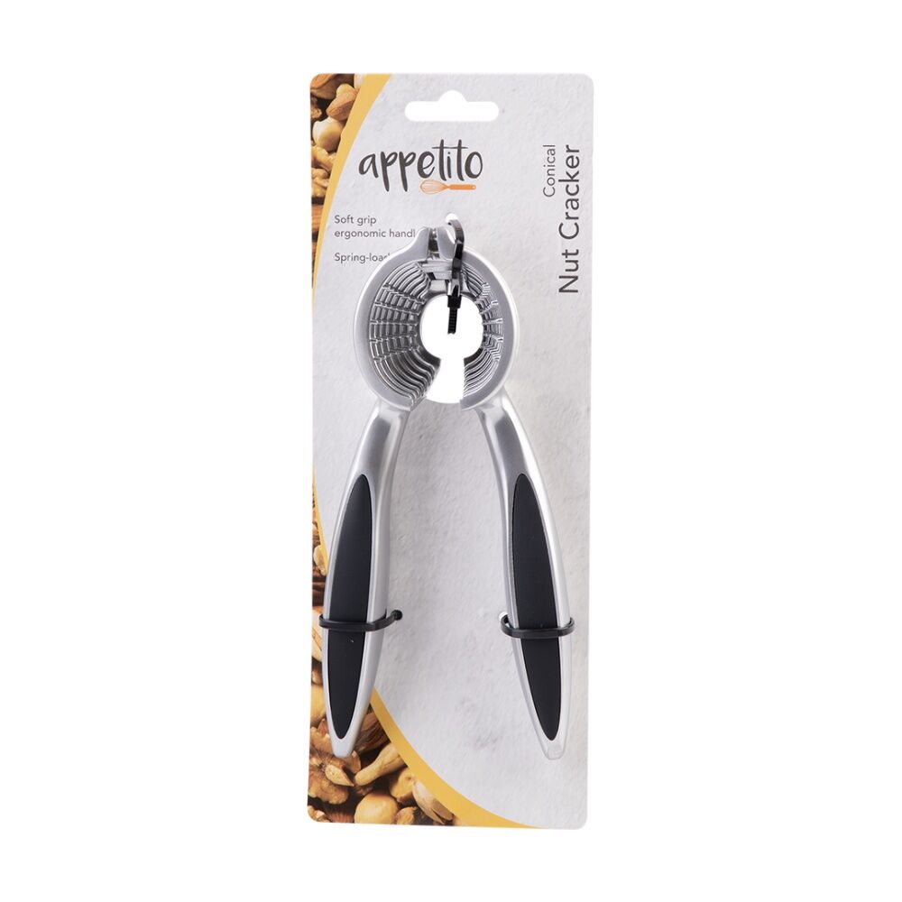 Appetito Conical Nut Cracker Kitchen Tool With Soft Grip Ergonomic Handle