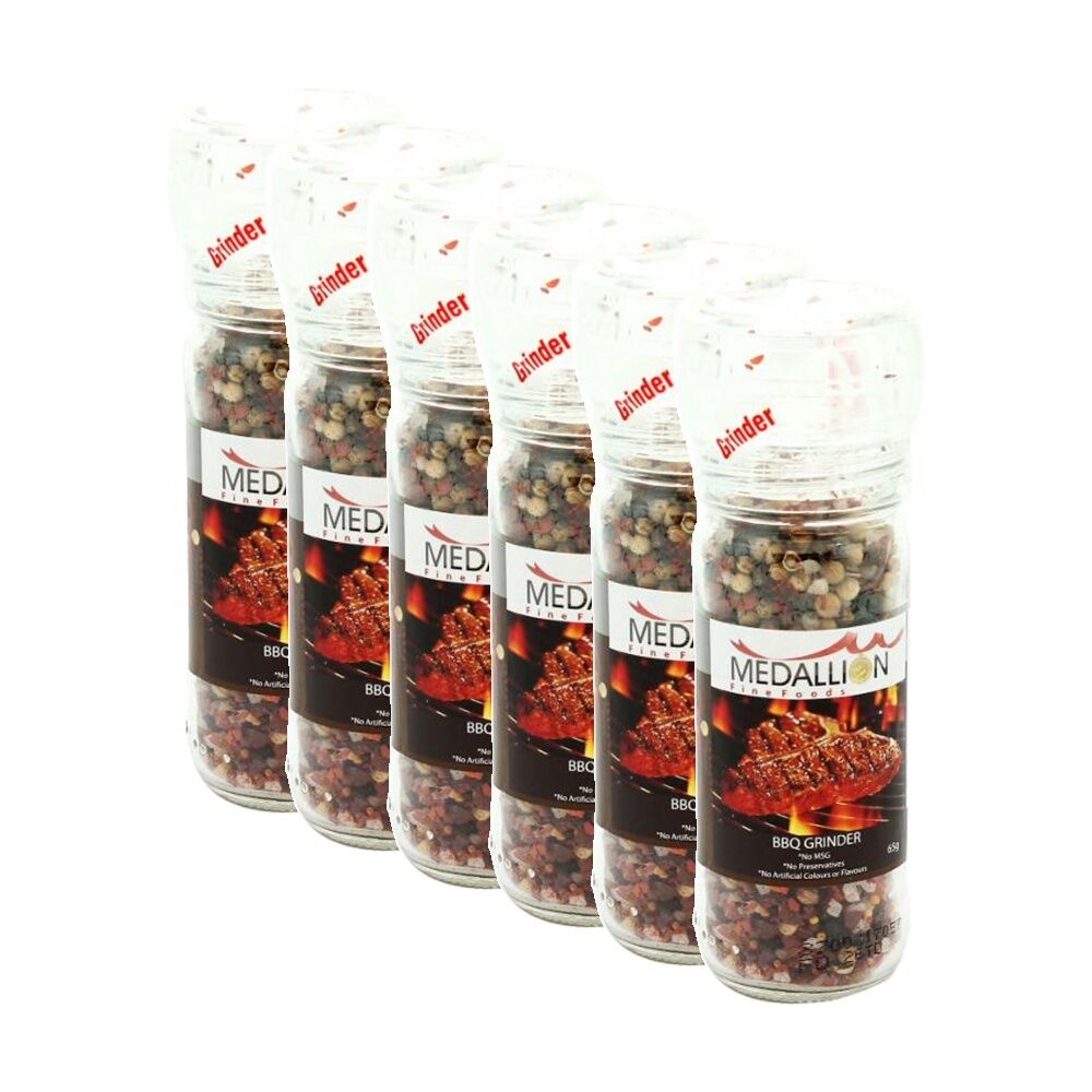 Medallion Barbeque Flavoured Twist Grinder BBQ Cooking Condiment 65g (6 Pack)