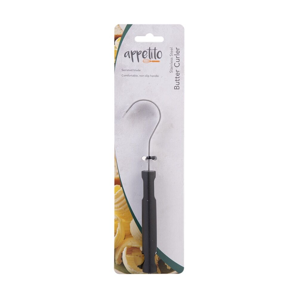 Appetito Stainless Steel Butter Curler Kitchen Tool w/ Black Handle (2 Pack) — image 2