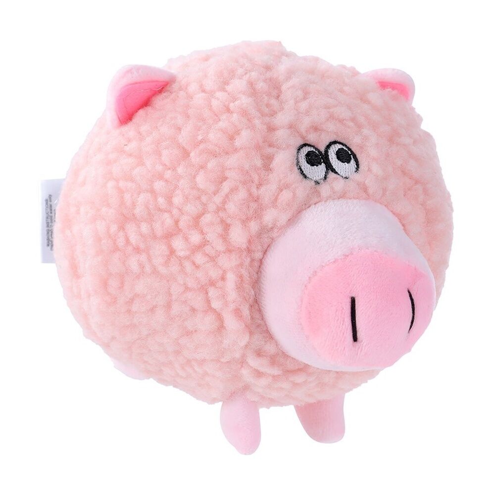 Paws and Claws Plush Round Animal Squeaky Dog Pet Toy 18x18x18cm Assorted (6 Pack) — image 5