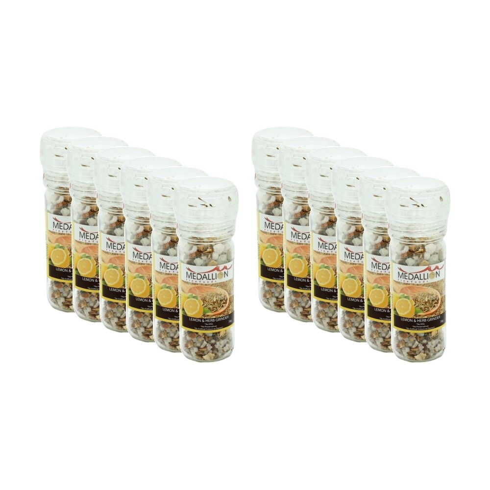 Medallion Lemon & Herb Flavoured Twist Grinder Cooking Condiment 70g (12 Pack)