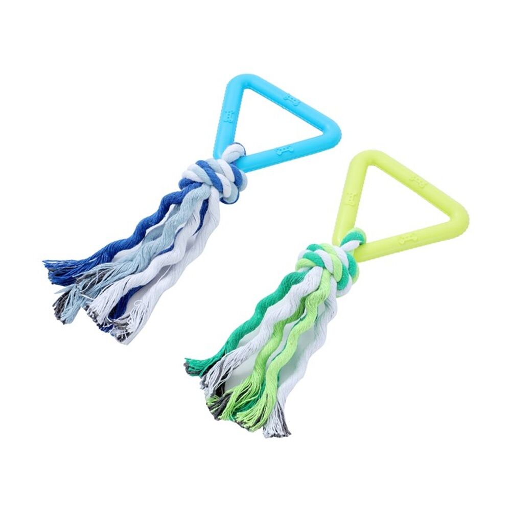 Paws and Claws Triangle TPR & Rope Durable Dog Pet Toy 17x1.6cm Assorted (6 Pack) — image 4