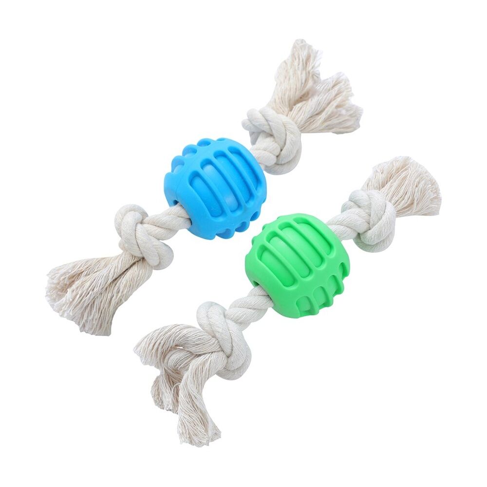 Paws and Claws TPR Ball & Rope Dog Pet Chew Toy 22x6x1.5cm Assorted (12 Pack) — image 4