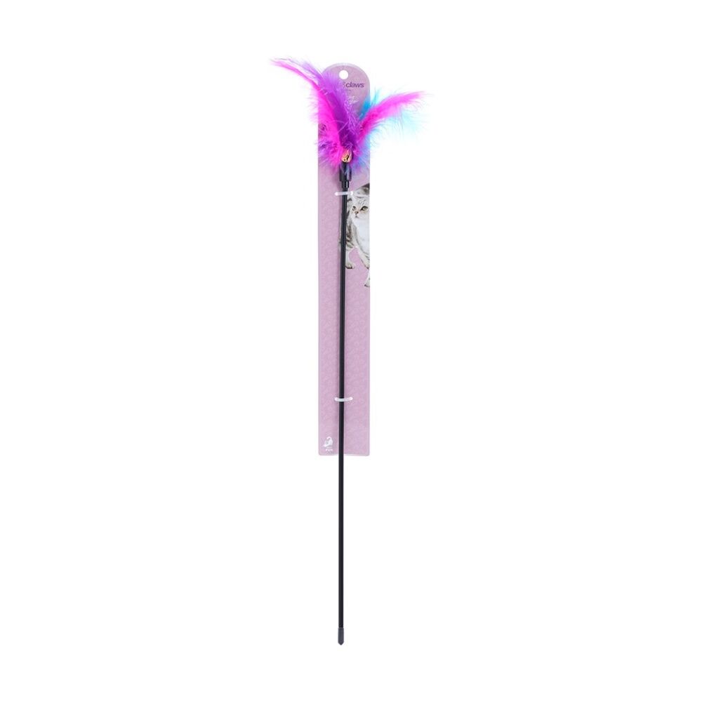 Paws and Claws Feather Teaser Dangler Pet Cat Play Toy 60cm Assorted (12 Pack) — image 2