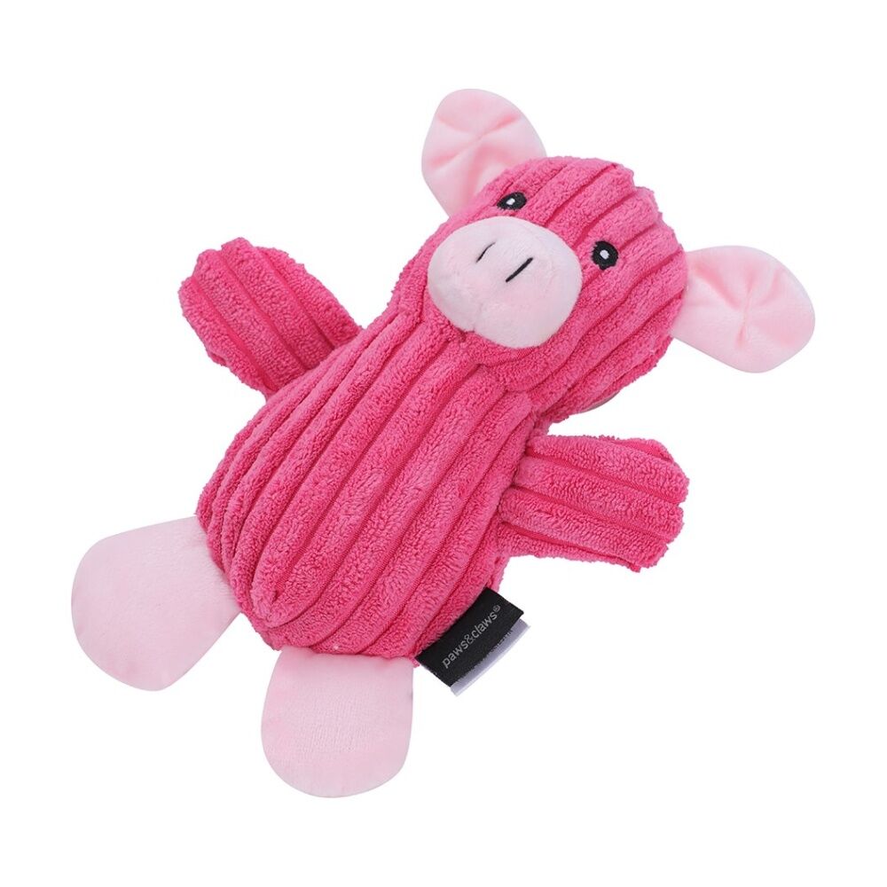 Paws and Claws Plush Corduroy Animals Pet Dog Chew/Cuddle Squeaker Toy Assorted (12 Pack) — image 6