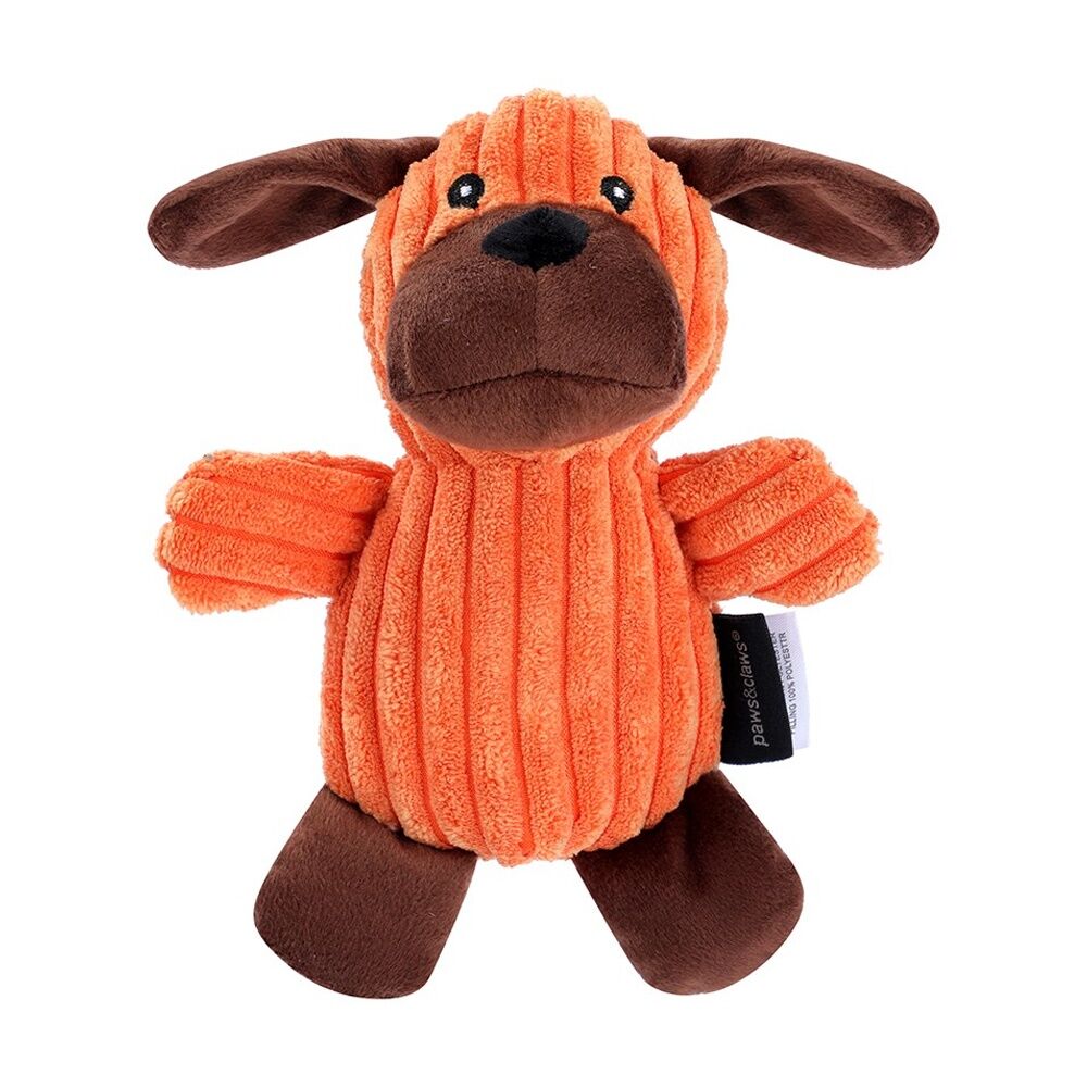 Paws and Claws Plush Corduroy Animals Pet Dog Chew/Cuddle Squeaker Toy Assorted (12 Pack) — image 8