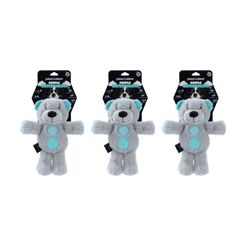 Paws and Claws Plush Companion Pet Dog Chew/Cuddle Squeaker Toy Assorted (3 Pack)