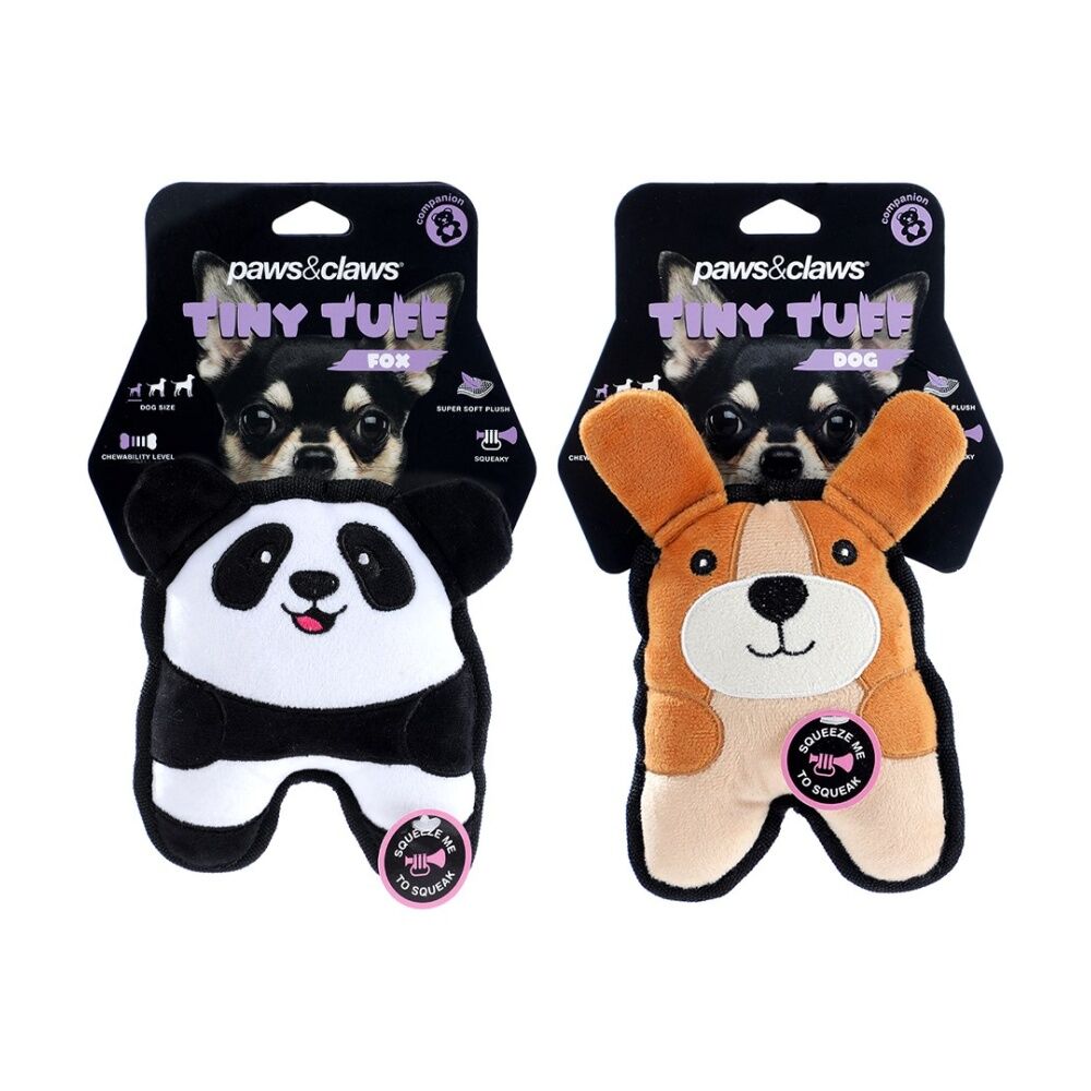 Paws and Claws Tiny Tuff Plush Squeaky Animals Pet Dog Chew/Cuddle Toy Assorted (12 Pack) — image 3