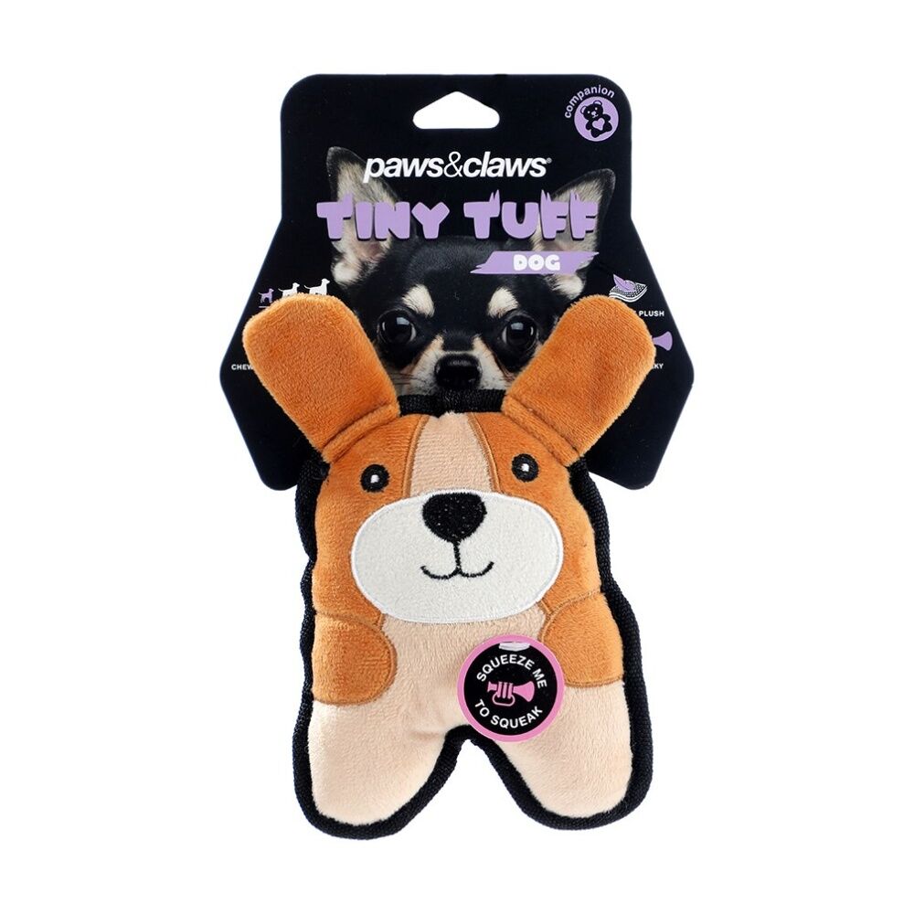 Paws and Claws Tiny Tuff Plush Squeaky Animals Pet Dog Chew/Cuddle Toy Assorted (12 Pack) — image 7