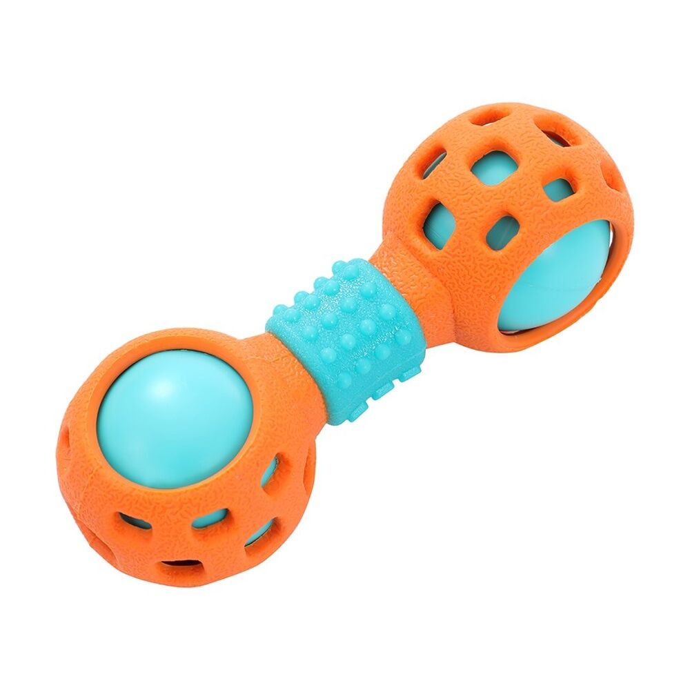 Paws and Claws Multi-Function Dumbell Dog Chew Toy w/ Squeaky Ball Assorted (12 Pack) — image 6