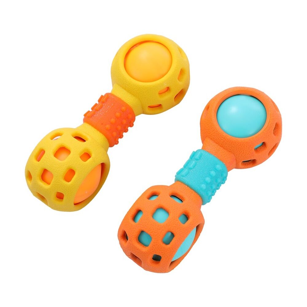 Paws and Claws Multi-Function Dumbell Pet Dog Chew Toy w/ Squeaky Ball Assorted (6 Pack) — image 4