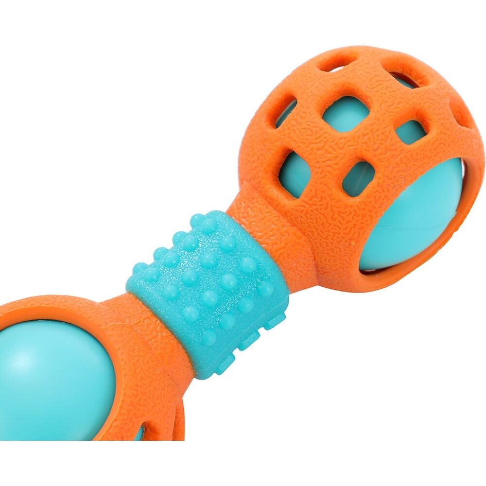 Paws and Claws Multi-Function Dumbell Pet Dog Chew Toy w/ Squeaky Ball Assorted (6 Pack) — image 7
