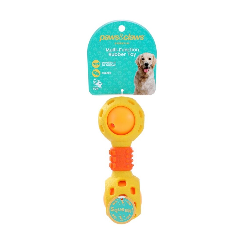 Paws and Claws Multi-Function Dumbell Pet Dog Chew Toy w/ Squeaky Ball Assorted (6 Pack) — image 8