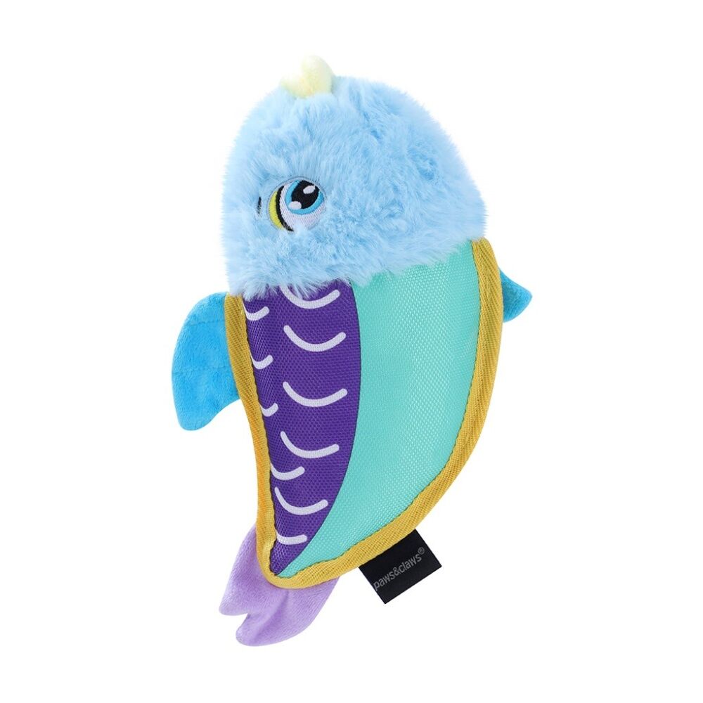 Paws and Claws Plush Fish Interactive Pet Dog Chew/Cuddle Squeaker Toy 25x13cm (12 Pack) — image 3