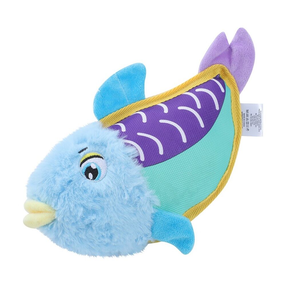 Paws and Claws Plush Fish Interactive Pet Dog Chew/Cuddle Squeaker Toy 25x13cm (6 Pack) — image 5