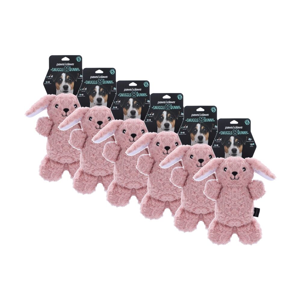 Paws and Claws Snuggle Plush 32x21cm Squeaky Chew/Cuddle Pet Dog Toy Assorted (6 Pack)