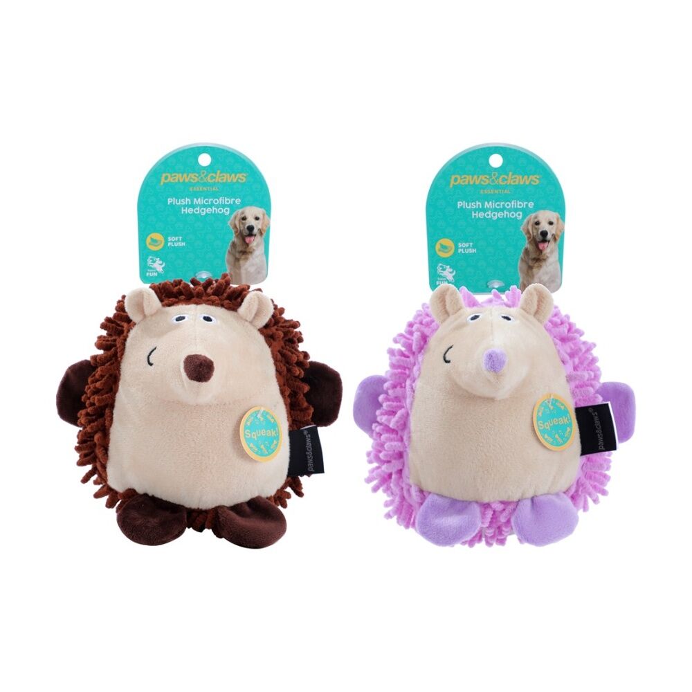Paws and Claws Assorted Plush Hedgehog Pet Dog Chew/Cuddle Squeaker Toy — image 2
