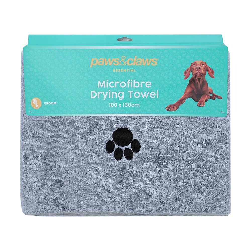 Paws and Claws Absorbent Microfibre Pet Dog/Cat Drying Towel Large 100x130cm (3 Pack) — image 2