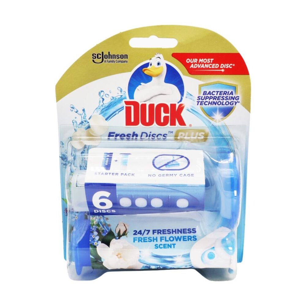 Duck 6pc Duck Fresh Discs Plus Gel Toilet Cleaner Flower Scent Freshness (8 Pack) — image 2