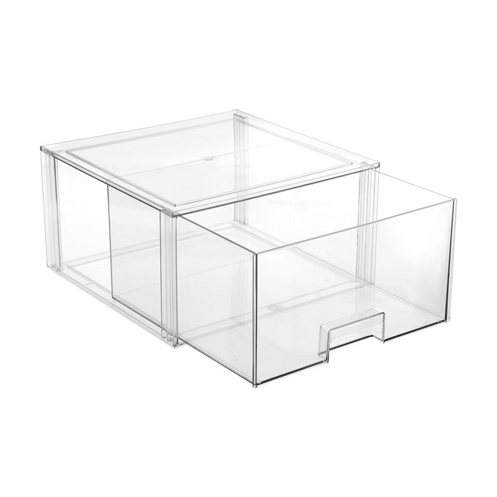 Boxsweden Crystal Stackable Organisation Storage Drawer 36.5x36x20cm 23L (2 Pack) — image 3