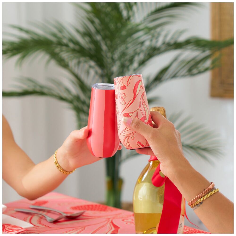 Annabel Trends 175ml Sparkling Flute Double Walled Red & Pink Stripe Tumbler — image 3