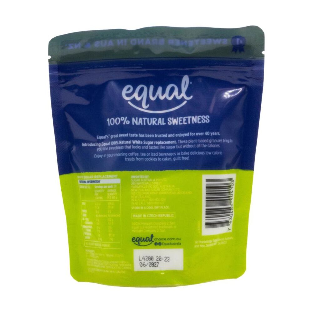 Equal 200g White 100% Natural Sweetness Low Calorie Sugar Replacement — image 2