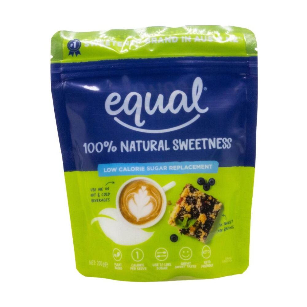 Equal 200g White 100% Natural Sweetness Low Calorie Sugar Replacement