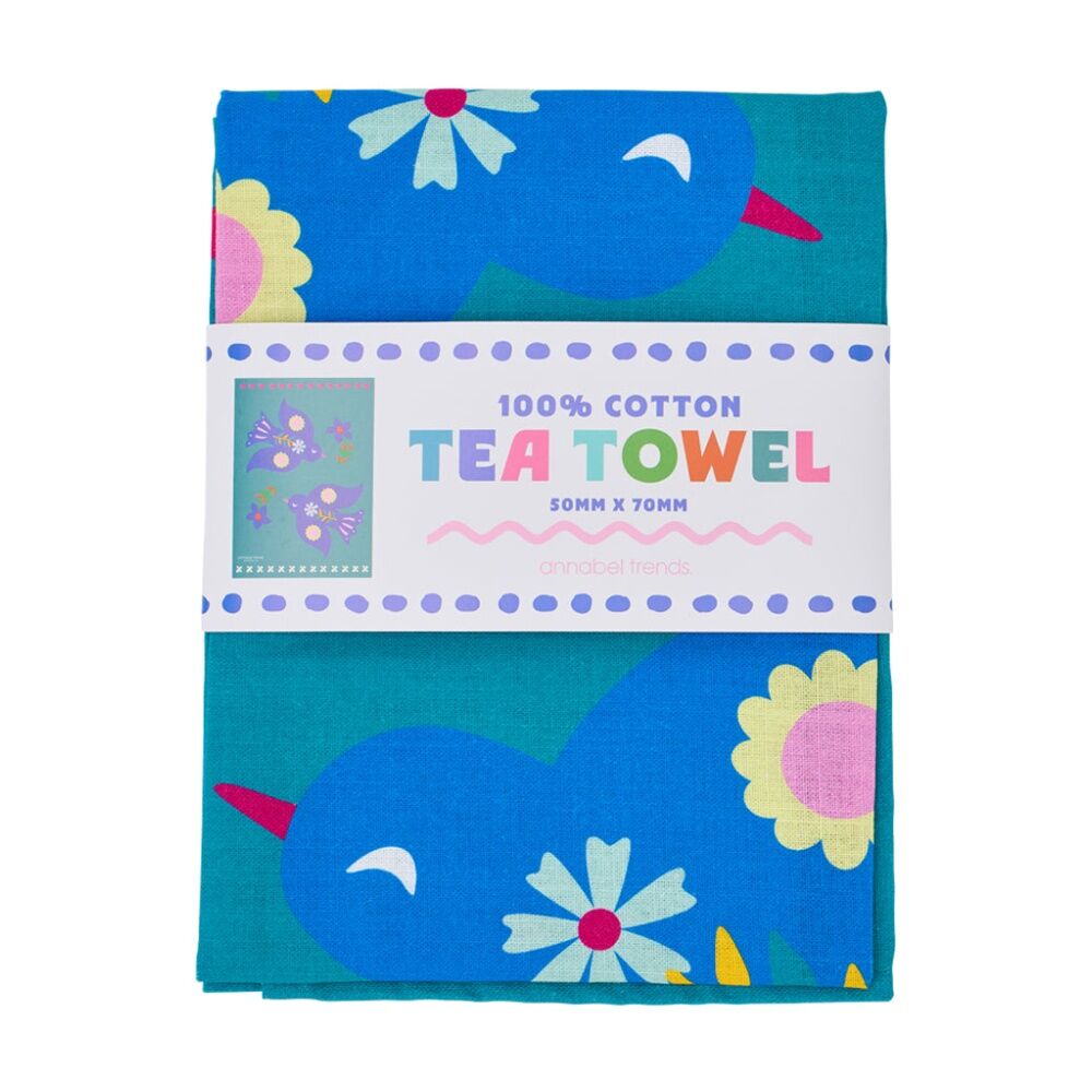 Annabel Trends 70x50cm Kitchen Tea Towel Fiesta Bird Print 100% Cotton — image 4