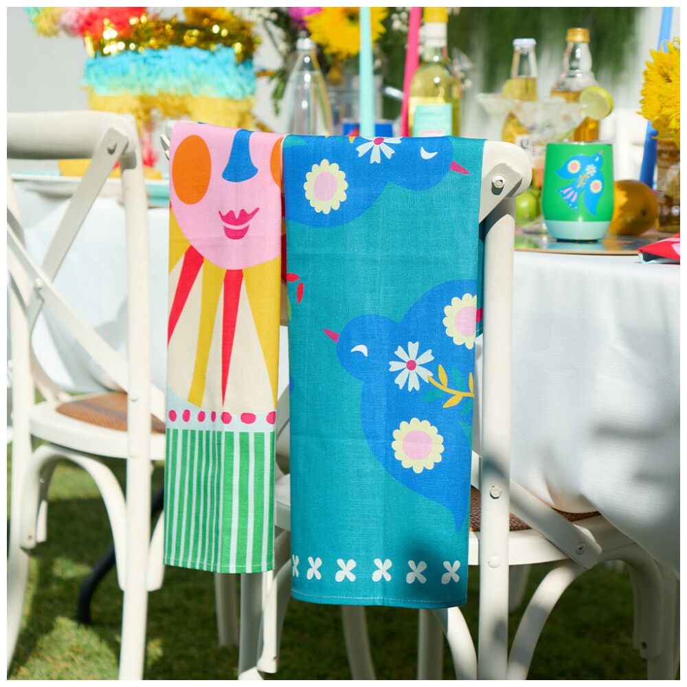 Annabel Trends 70x50cm Kitchen Tea Towel Fiesta Bird Print 100% Cotton — image 3