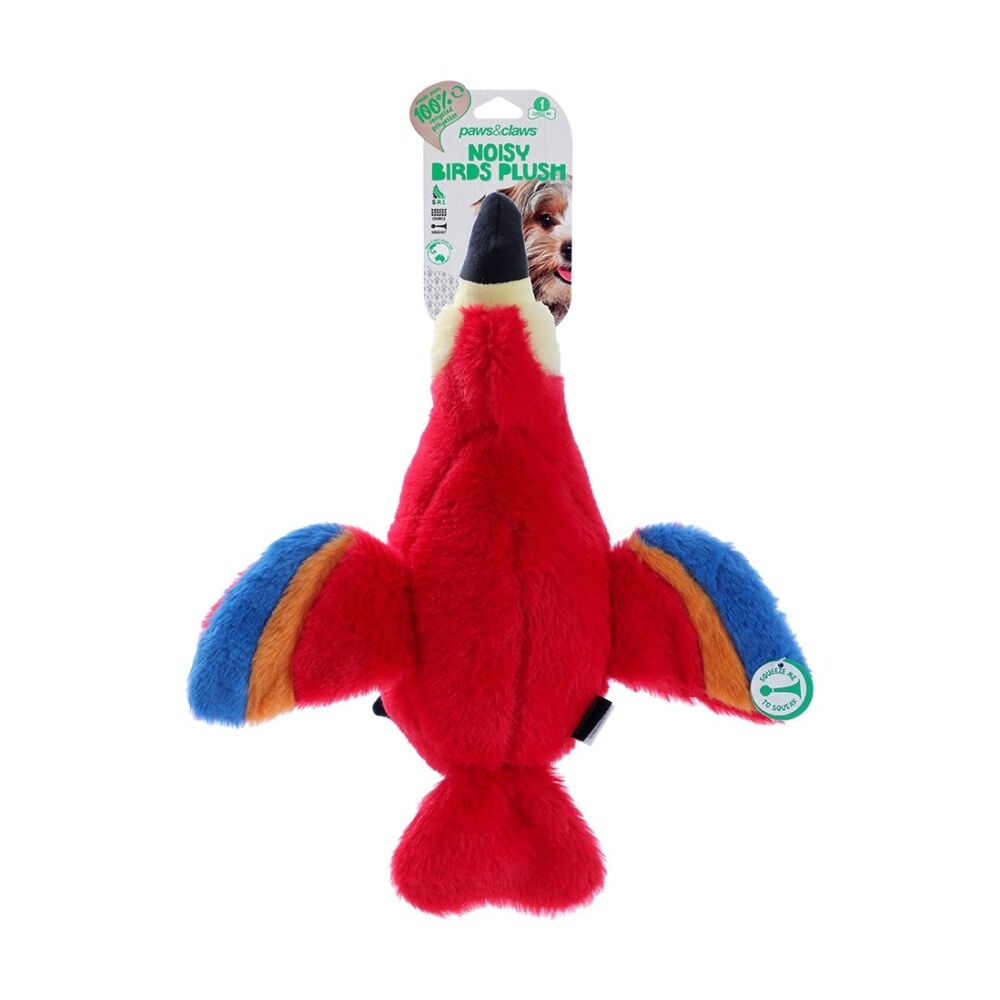 Paws and Claws Assorted Plush Honking Birds Pet Dog Chew/Cuddle Squeaker Toy