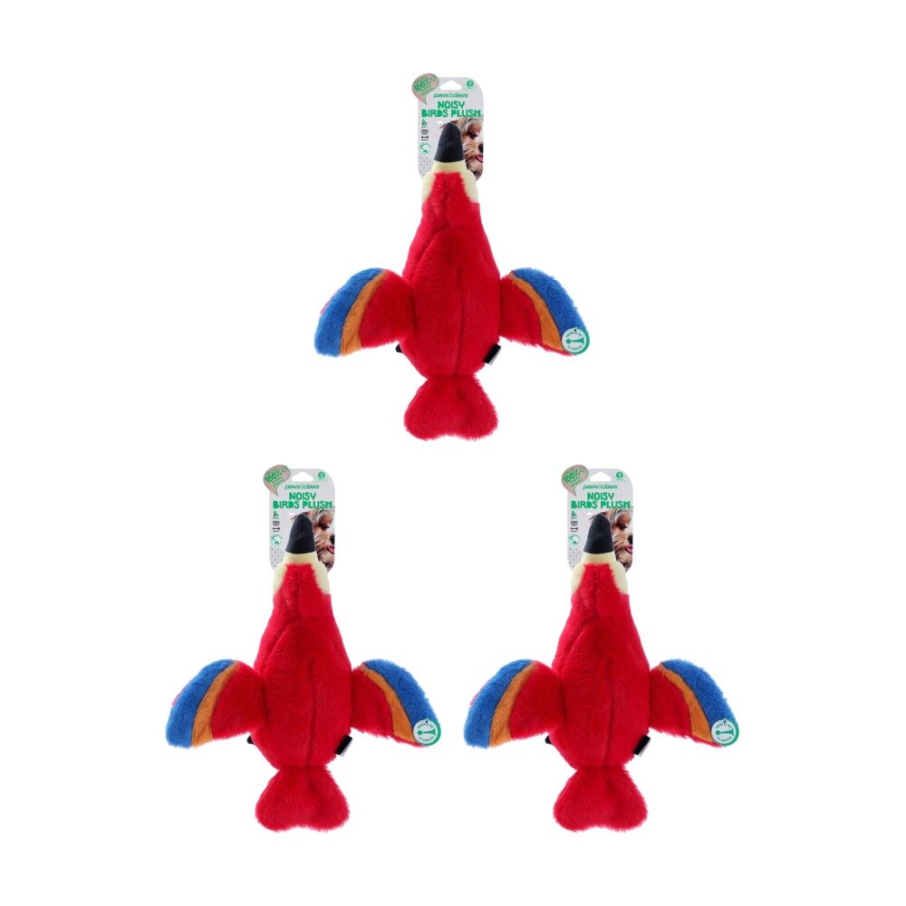 Paws and Claws Plush Honking Birds Pet Dog Chew/Cuddle Squeaker Toy Assorted (3 Pack)